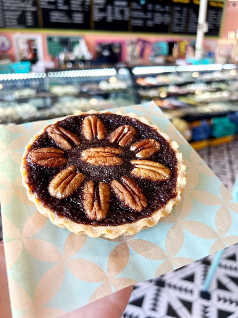 2Tart Bakery’s award-winning chocolate pecan pie. This is only one of their huge selections of sweet treats that guests can order. Credit: @2tartsbakery via Instagram