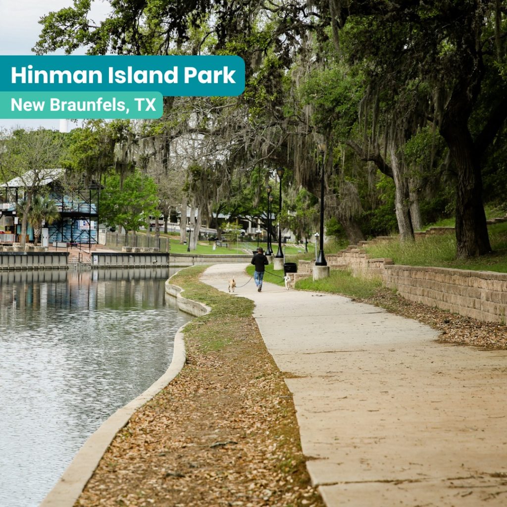 A peaceful stretch along Hinman Island Park, with the Comal River flowing right beside the trail. Credit: @greatspringsproject via Instagram