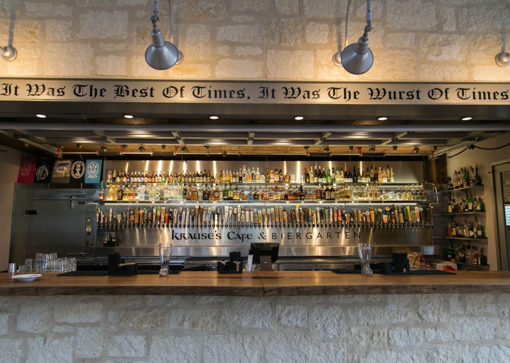The bar counter of Krause’s Cafe, where you can see their vast beer tap offerings. Credit: Krause’s Cafe via Facebook