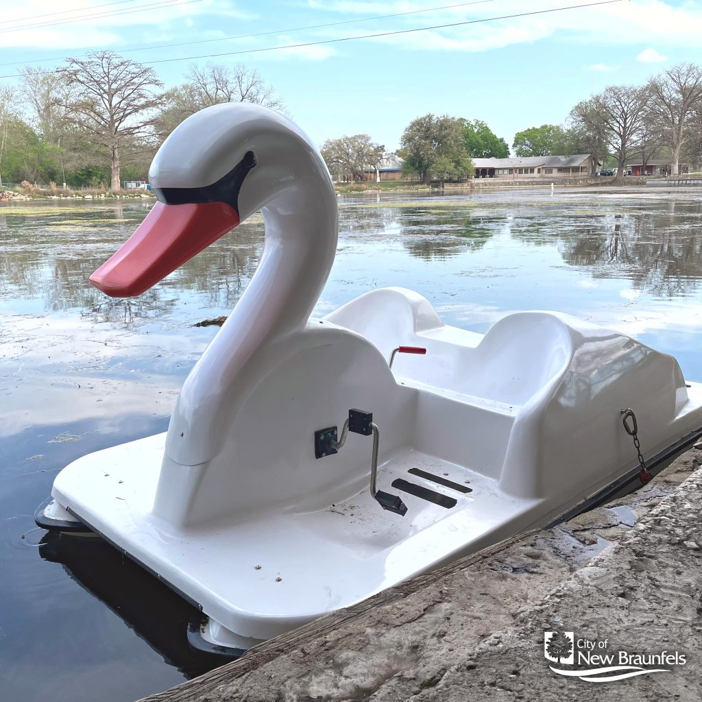 Enjoying a relaxing paddle boat ride at Landa Park. Credit: @nbparksandrec via Instagram