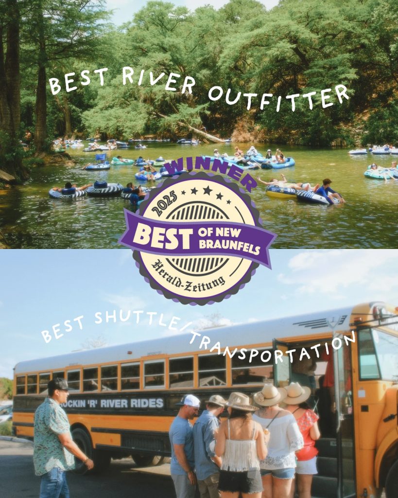 Rockin’ R River Rides celebrating their win: Best River Outfitter and Best Shuttle Service in New Braunfels. Credit: @rockinrnb via Instagram