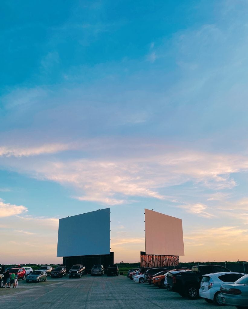 A look at the drive-in theatre’s twin screens, which can also be reserved for private events and special gatherings. Credit: @starsandstripesdriveinnb via Instagram