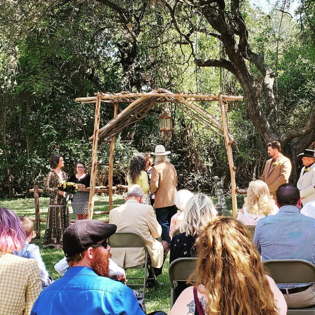 The Oak Grotto at Heritage Village offers a beautiful, intimate setting for weddings and other private celebrations. Credit: @heritagevillagenb via Instagram