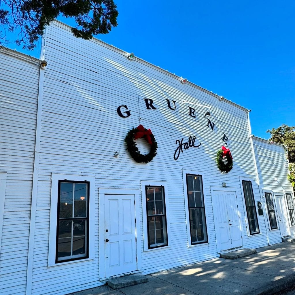 The historic facade of Gruene Hall, Texas’ oldest continually operating dance hall. Credit: @inandaroundnbtx via Instagram