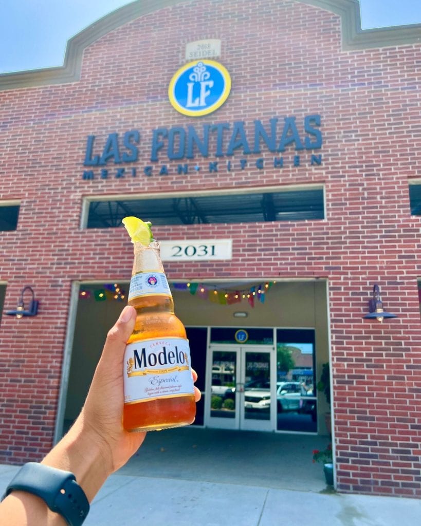 Cheers! A cold drink in hand outside Las Fontanas Mexican Kitchen, where great food meets a full bar. Credit: @lasfontanas kitchen via Instagram