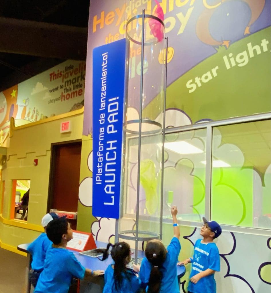 Curiosity launched! Young explorers testing out interactive machines in the Destination Space exhibit. Credit: @mckennakids via Instagram