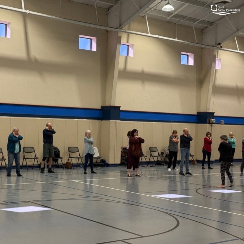 The New Braunfels Public Library regularly hosts wellness-focused events like this adult tai chi class. Credit: @nbtxwestsidecc via Instagram