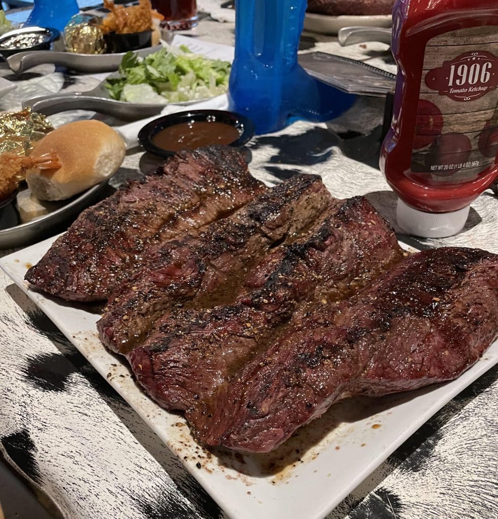 The Big Texan’s legendary 72-oz steak—famous for daring diners to finish it in one sitting. Credit: u/ExcitingSpeed23 via r/steak