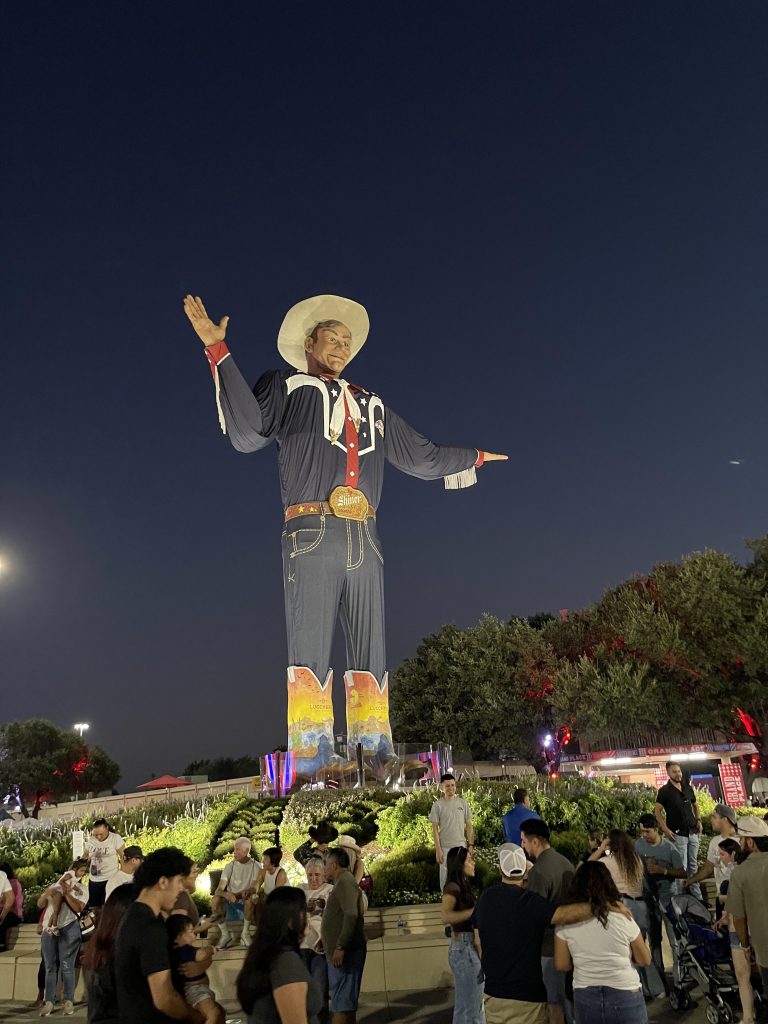 Big Tex towers over the State Fair of Texas—welcoming visitors with his signature “Howdy, folks!” Credit: u/WowGurl78 via/texas