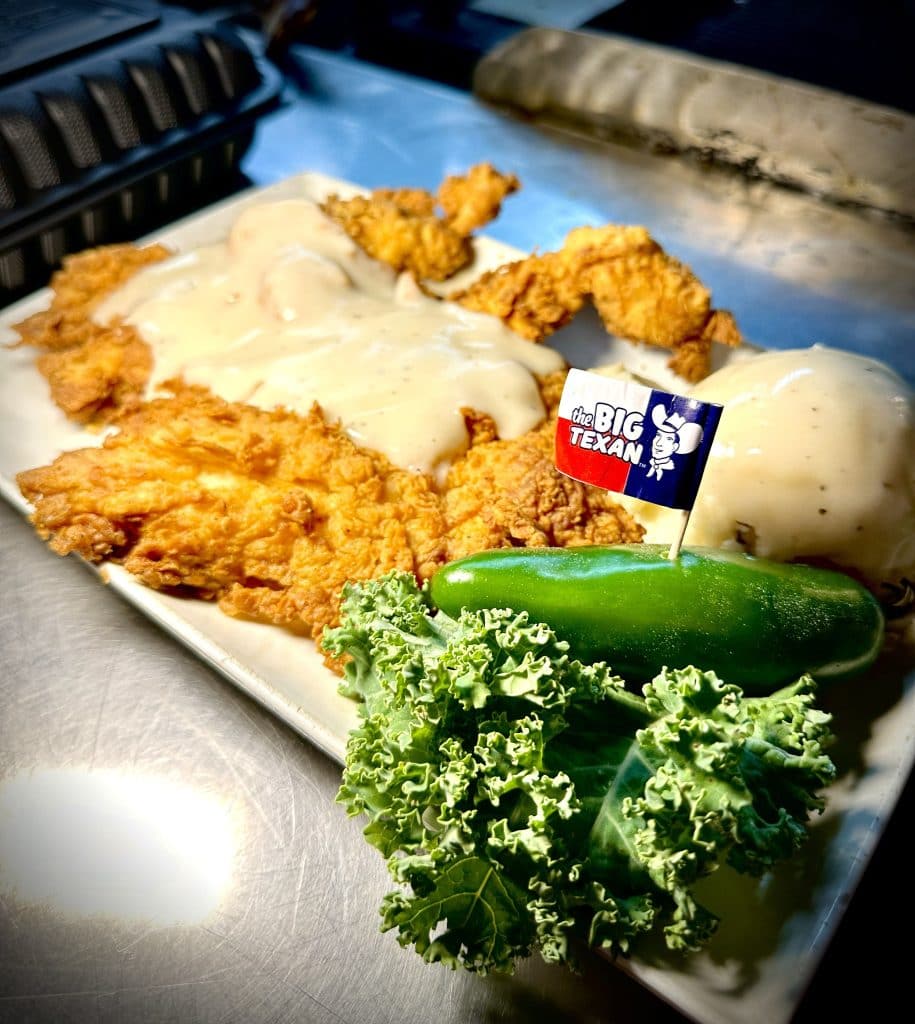 Beyond the 72-oz steak, Big Texan offers classics like chicken-fried steak and other hearty Tex-Mex dishes. Credit: @thebigtexan via Instagram