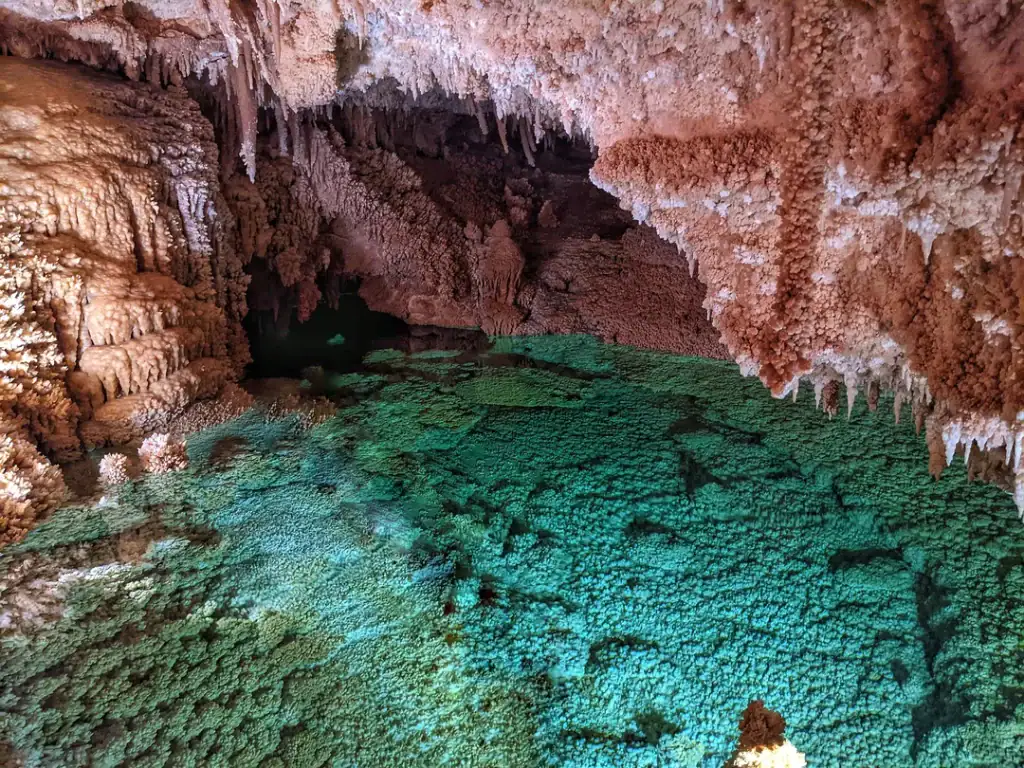 Inside the Caverns of Sonora, intricate speleothems fill every corner like natural art. Credit: u/AdventuresWithBG via r/TXoutdoors
