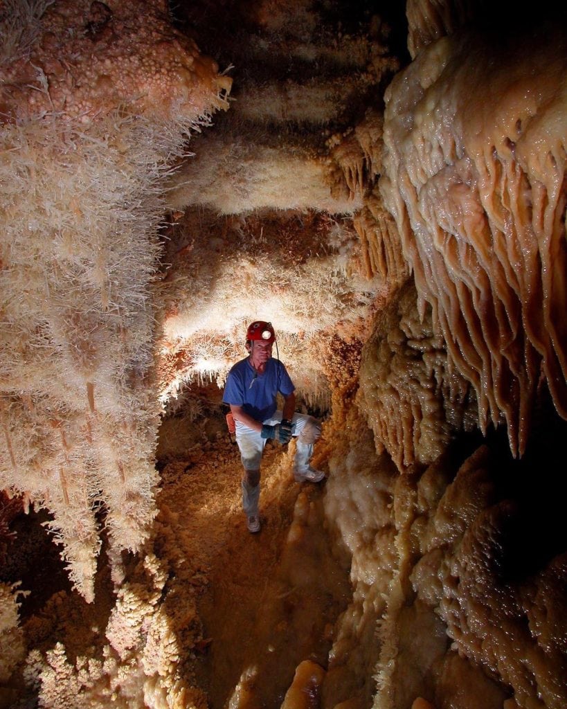 Up close with the surreal formations at Caverns of Sonora—some look like delicate snowflakes frozen in time. Credit: @cavernsofsonora via Instagram
