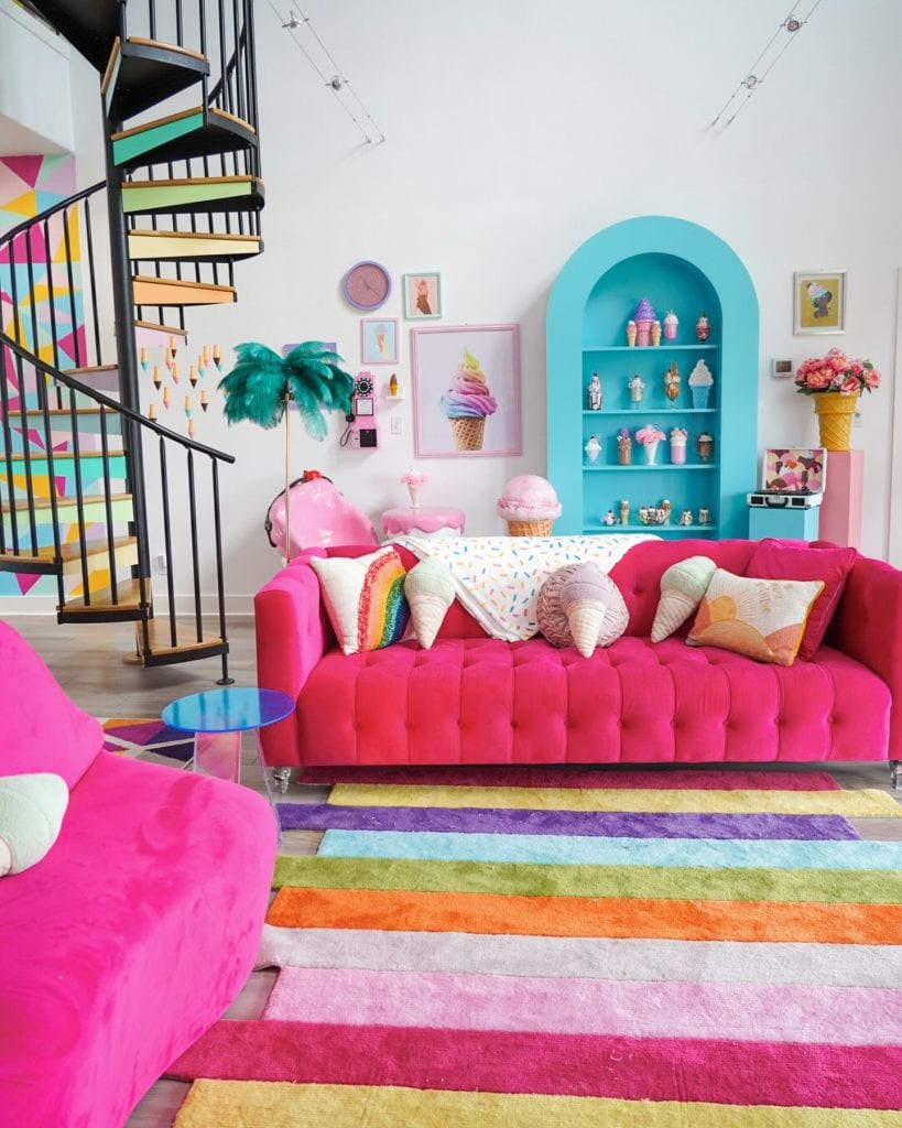 Bold colors and playful design fill Casa Kumwesu Ice Cream House in Waco, making every visit feel like a celebration. Credit: @casakumwesu via Instagram