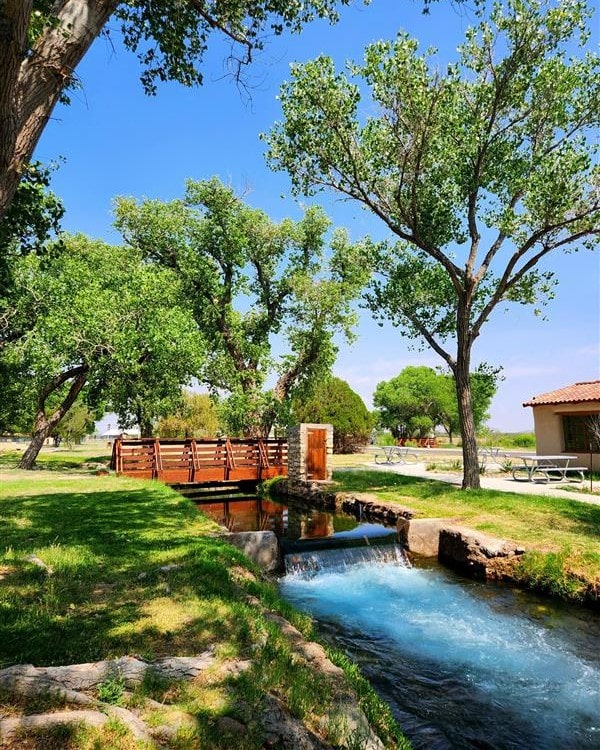 Balmorhea State Park’s natural springs bring crystal-clear water to the West Texas landscape. Credit: @balmorheastatepark via Instagram
