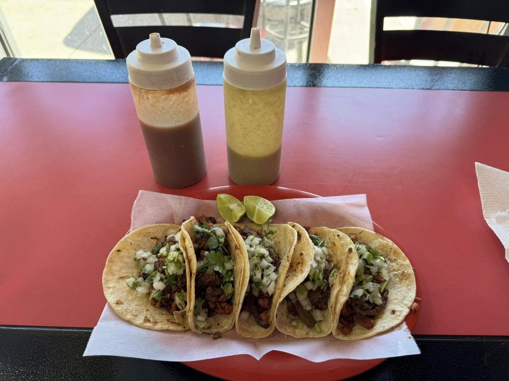 “The Revolution” from Habanero’s Taco Revolution — beef tips, pork, sausage, franks, chorizo, bacon. Absolute meat mayhem. Credit: Tommy Deere via Facebook