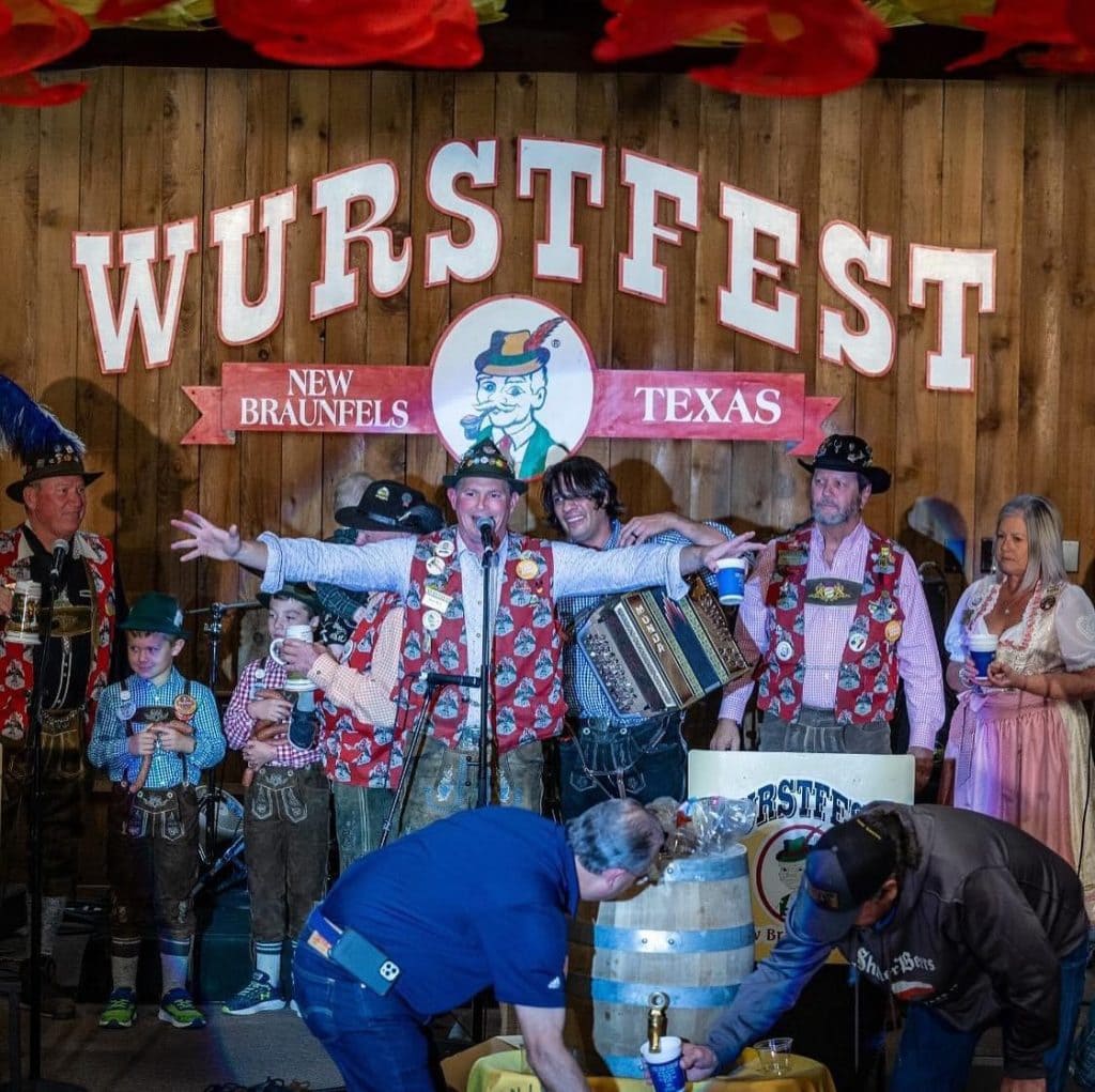Texans embrace their German heritage, donning traditional attire while celebrating Wurstfest in New Braunfels. Credit: @wurstfest via Instagram