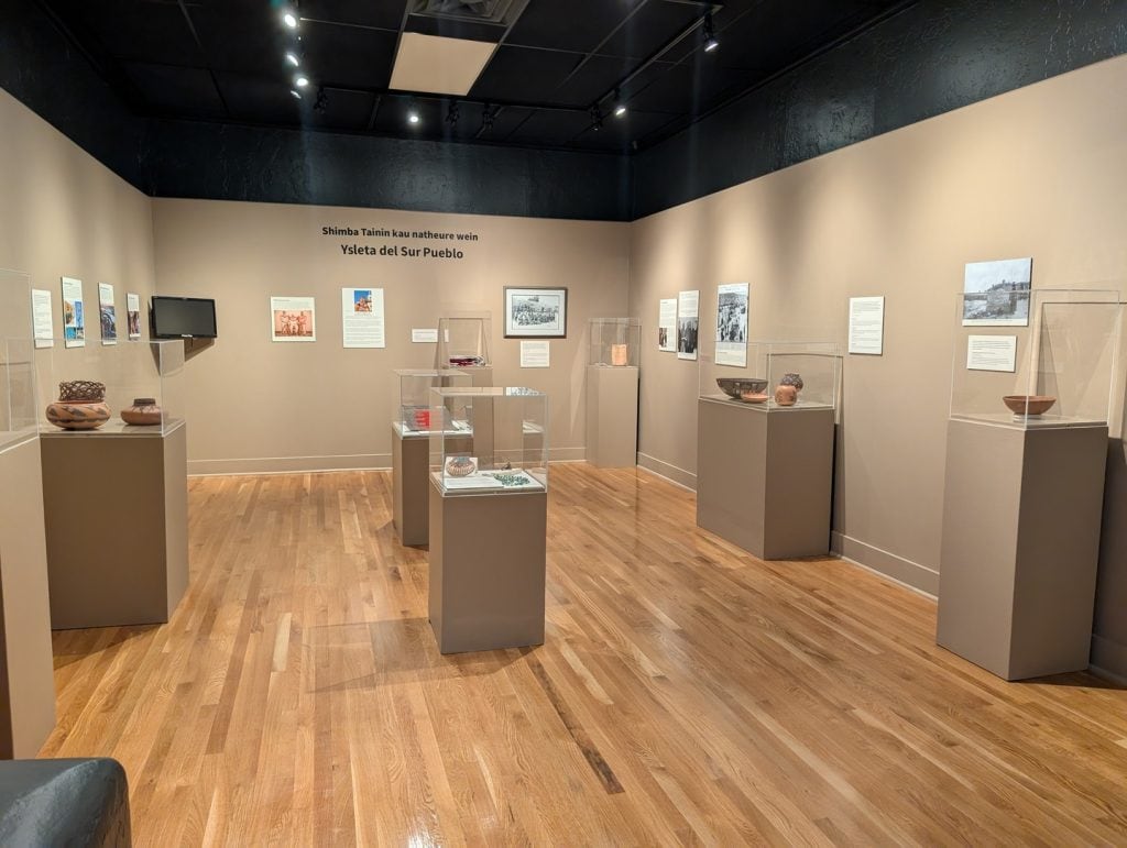 Artifacts and traditional crafts on display at the Ysleta del Sur Pueblo Cultural Center highlight the enduring heritage of the Tigua people. Credit: @lascrucesgov via Instagram