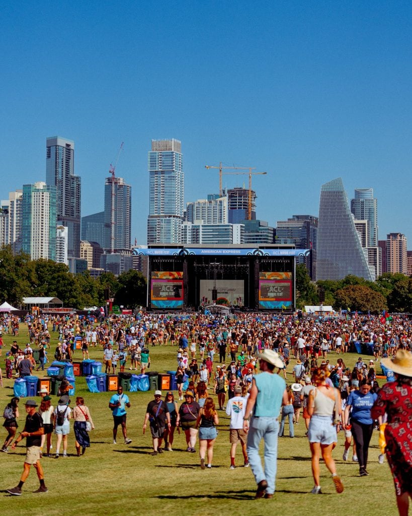 Massive crowds gather for the Austin City Limits Music Festival—one of Texas’ biggest celebrations of live music and city culture. Credit: @aclfestival via Instagram