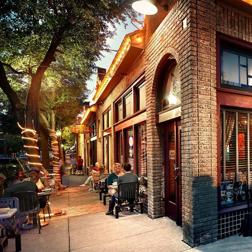 Cozy neighborhood vibes in Bishop Arts District—walkable dining, laid-back energy, and still close enough to catch every World Cup moment. Credit: @randalford via Instagram