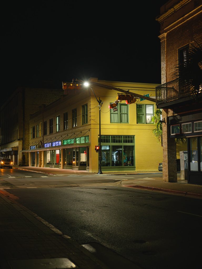 Brownsville at night glows with a slow-paced charm, perfect for retirees seeking a relaxed, low-cost lifestyle. Credit: @visitbrownsvilletx