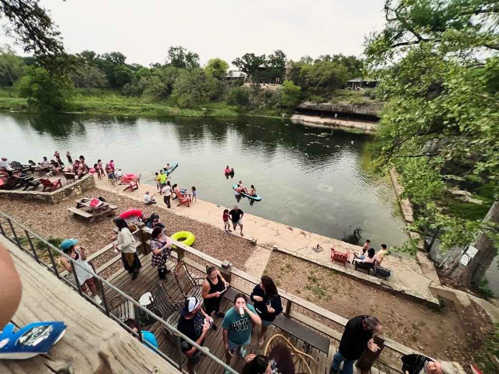 Families enjoying the day at Cypress Falls—kayaking, floating, swimming, and just soaking in the good times. Credit: @thelodgeatcypressfalls via Instagram