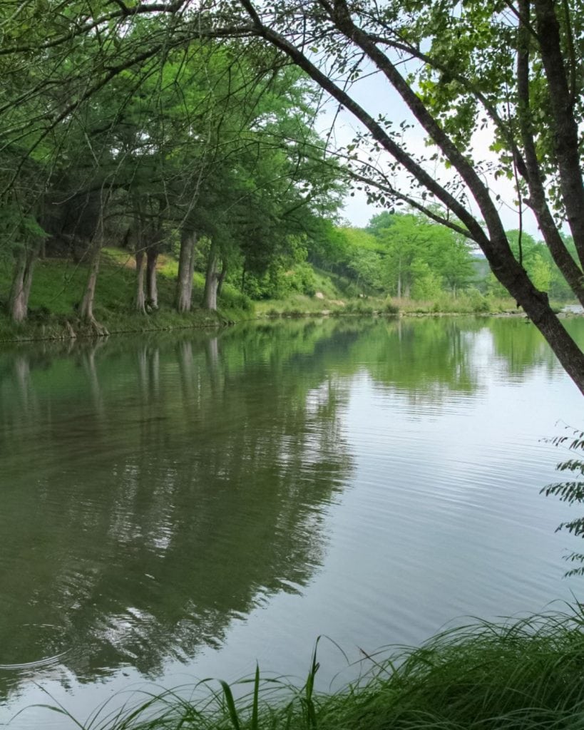 The calm, relaxing waters of the Guadalupe River, with easy access for guests staying at Hideout on the Horseshoe. Credit: @hideoutonthehorseshoe via Instagram