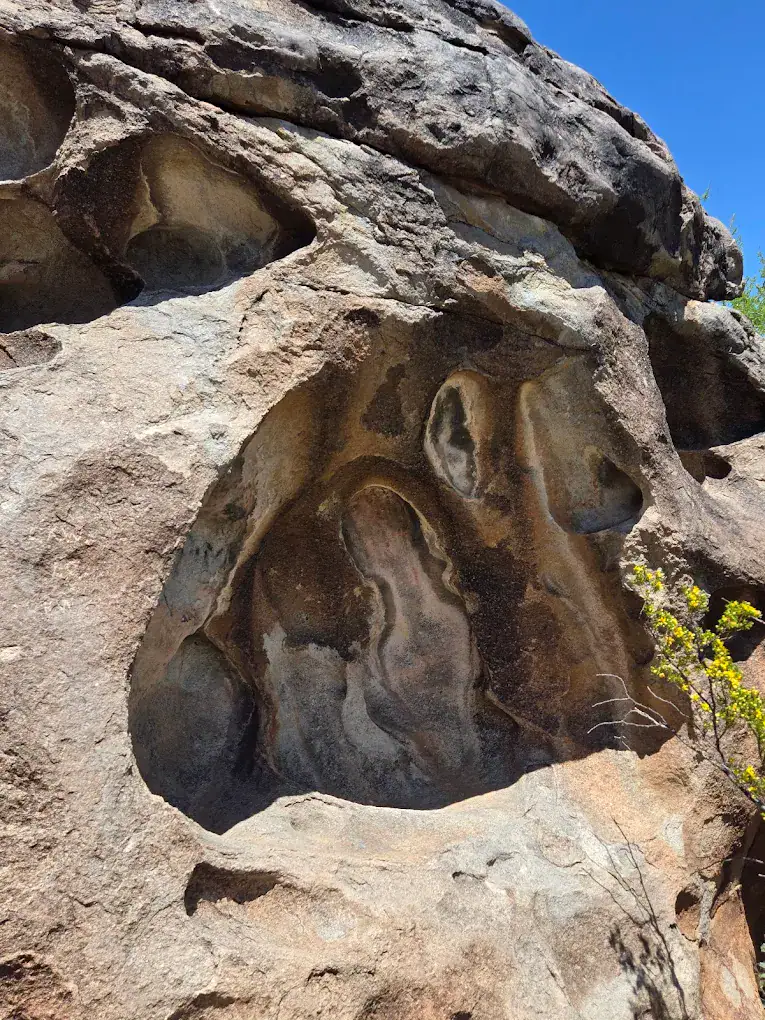 A fascinating rock formation at Hueco displays swirl-like patterns, nature’s artistry carved in stone. Credit: Daniel Miller