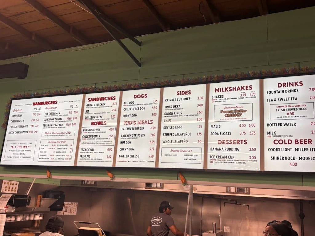 Kincaid’s menu serves up American favorites—burgers, sandwiches, hotdogs, sides, and milkshakes for every craving. Credit: Mubeen Kamani