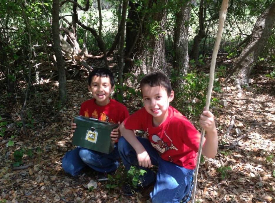 Kids enjoy geocaching at Lake Whitney State Park, adding a fun treasure-hunt twist to the visit. Credit: wanda colon