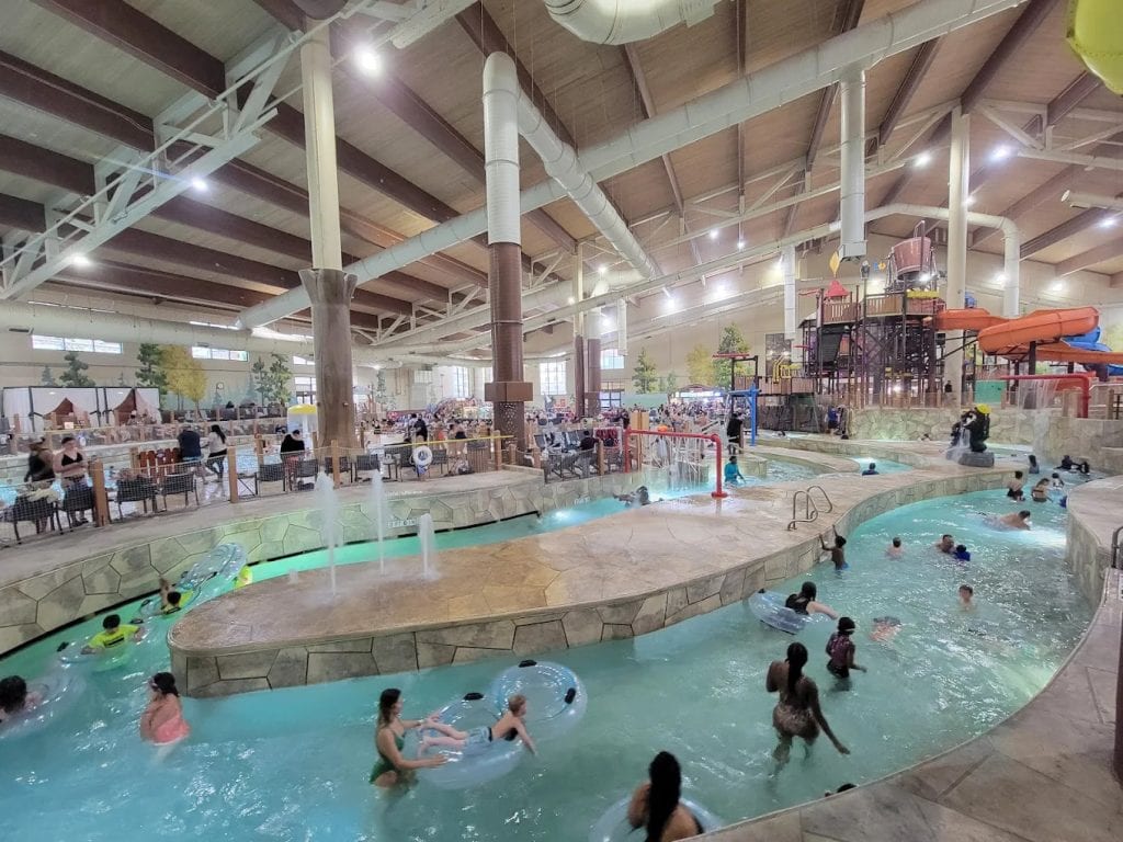 The lazy river provides a relaxing float, perfect for guests who prefer calm waters over fast-paced slides. Credit: Domingo Carreno