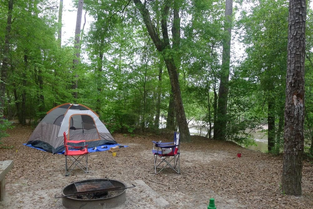 Campsites along the creek are shaded by trees and include firepits for cozy evenings outdoors. Credit: Sue N.