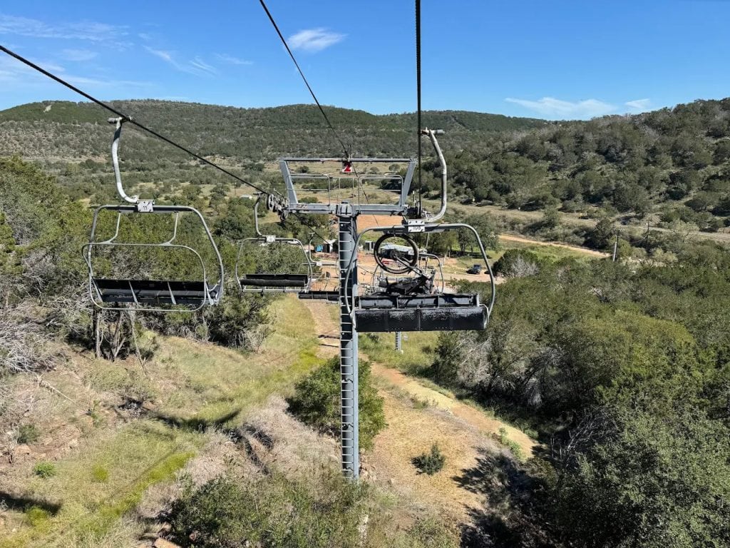 From the chairlift, sweeping views of Lake Buchanan and surrounding nature unfold below. Credit: Anders Green