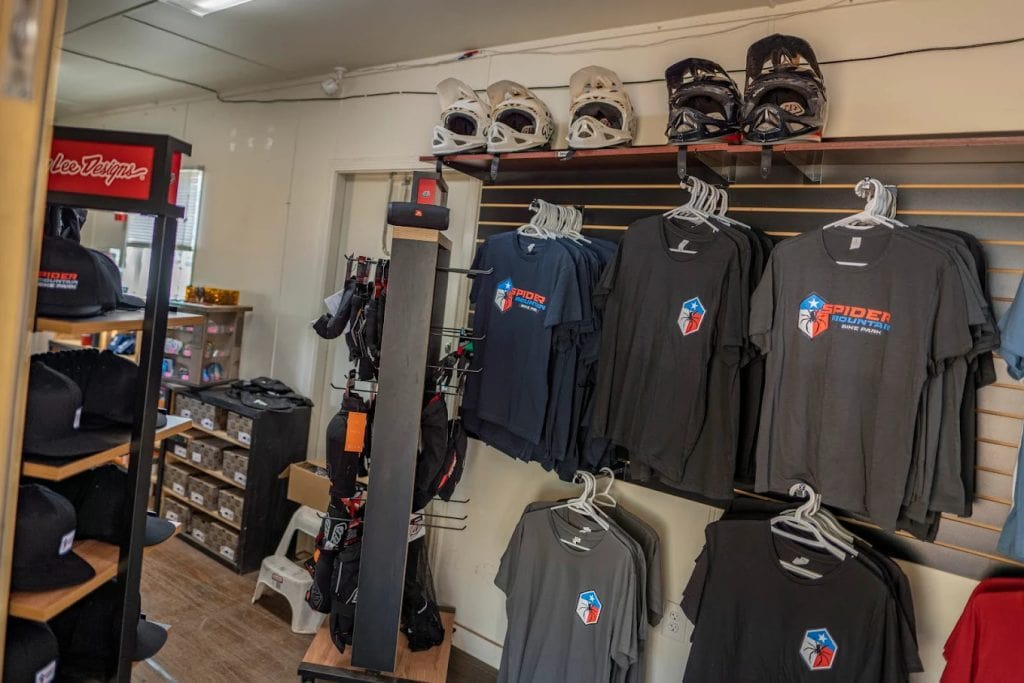 The park shop offers merchandise and bike gear, perfect for gearing up or taking home souvenirs. Credit: Tony Maples