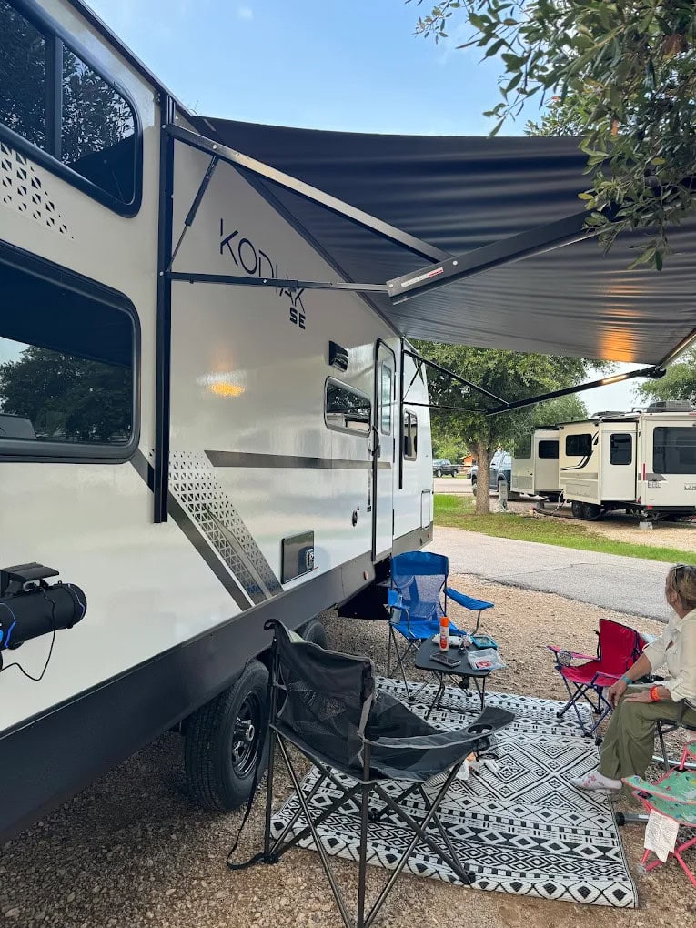 The RV camping area at Jellystone comes complete with all the hookups you need for a hassle-free getaway. Credit: Alan Sharkey