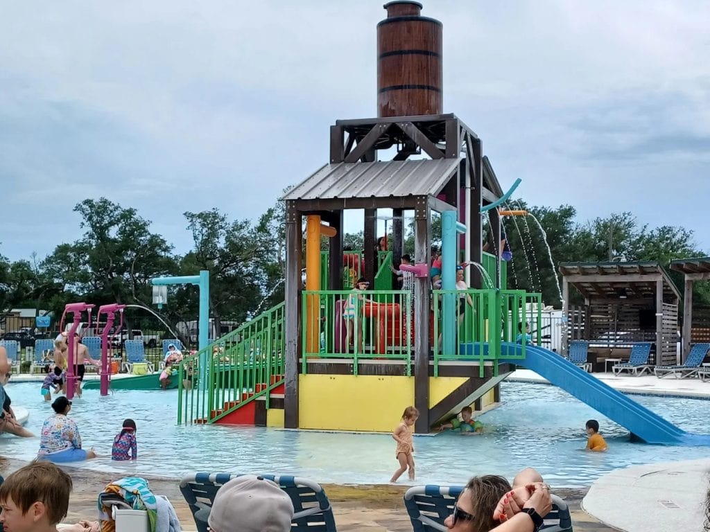 A massive swimming pool with a playground in the middle makes Jellystone pure heaven for kids. Credit: Tabs Marie