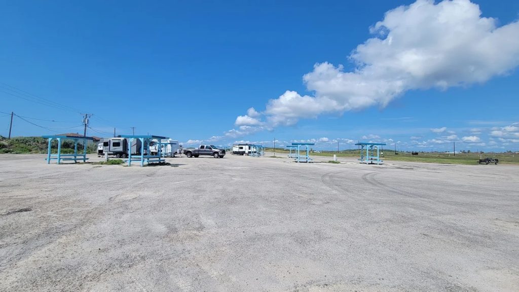 The vast beach area of Padre Balli Park welcomes campers, with RV and tent spots plus shaded picnic tables for day visitors. Credit: Melissa Ward Melrose