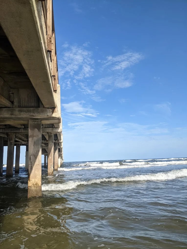 From below Bob Hall Pier, the view of the sea is dramatic and refreshing. Credit: Isabel Aguilar