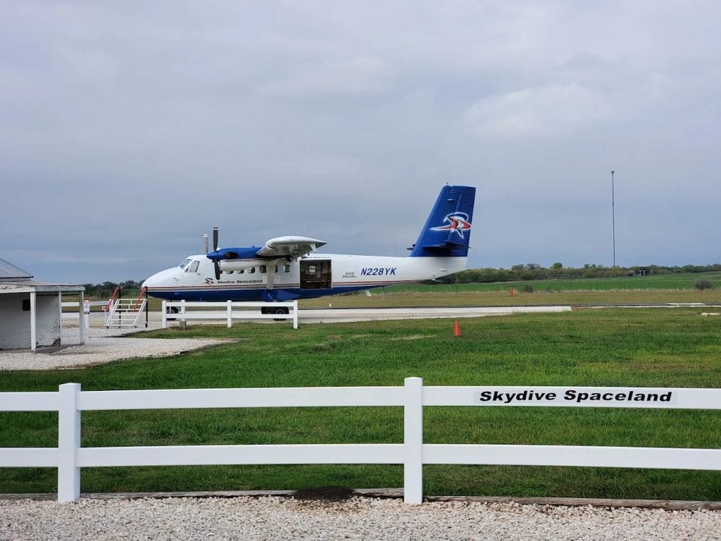 One of the planes used for skydiving awaits guests ready for adventure. Credit: Kimani Hernandez
