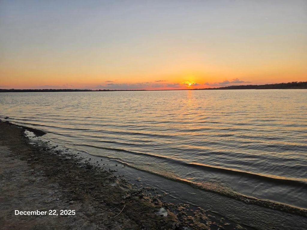 Sunset over Lake Somerville creates a breathtaking view, especially if you’re horseback riding along the shore. Credit: Jeff Dillon