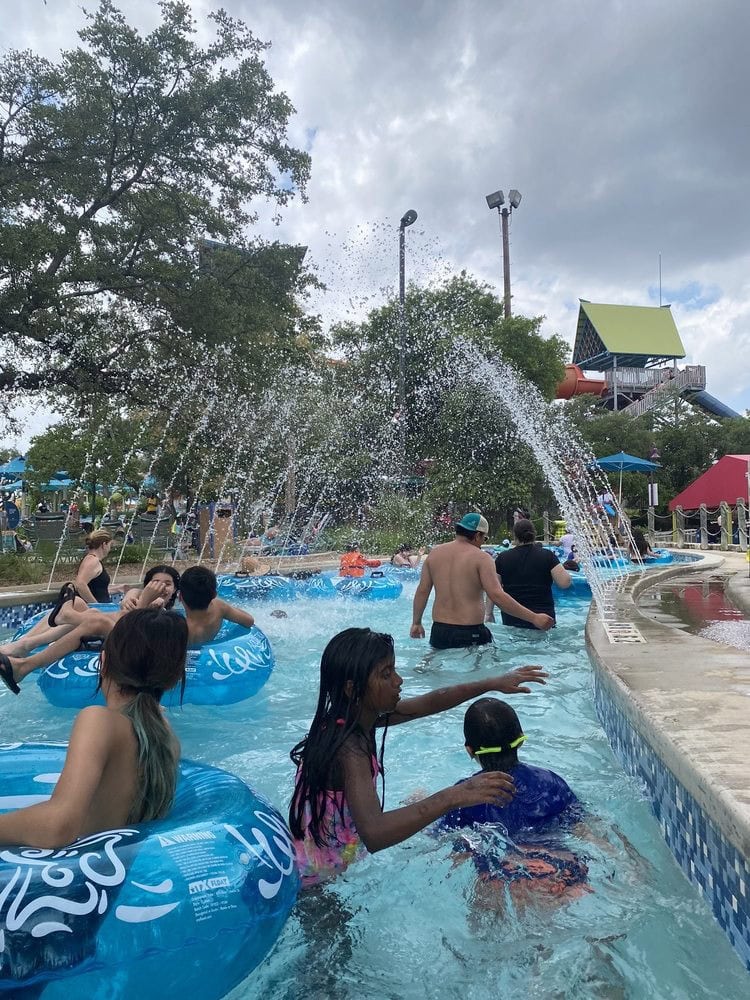 Families float and unwind together in the lazy river. Credit: Kisha C.