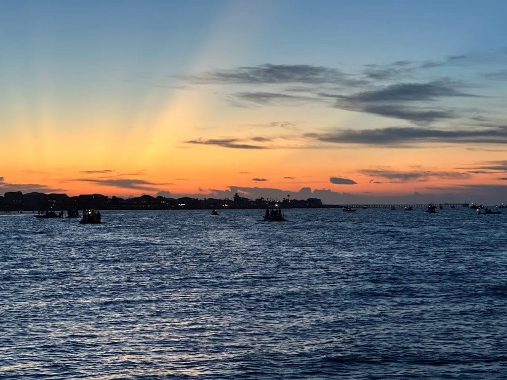 Sunset views at Port O’Connor paint the sky in breathtaking colors, the perfect coastal escape. Credit: Jaehyun Park