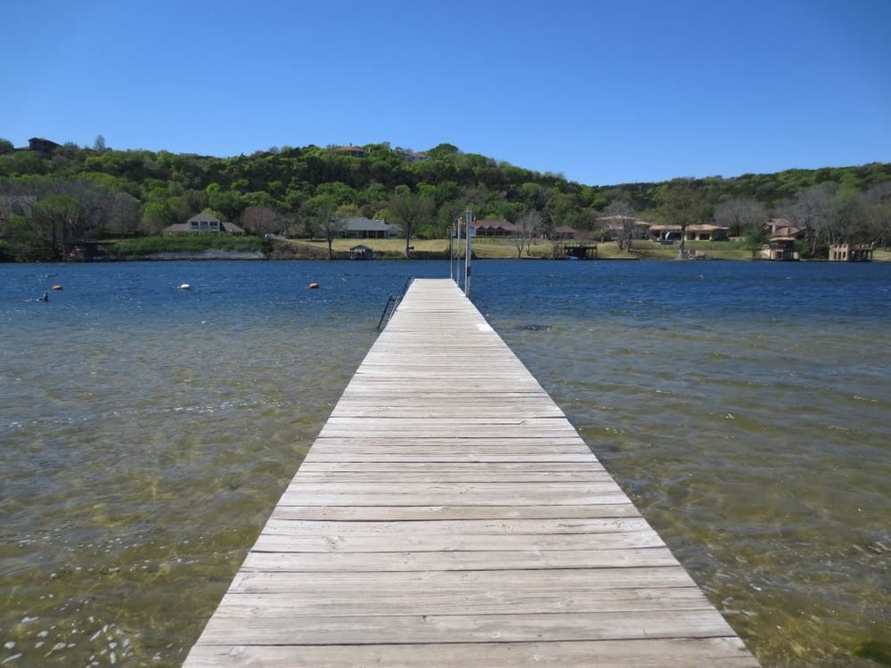The dock at Emma Long Park is a favorite spot for jumping into the water on hot Austin days. Credit: Sheila F.