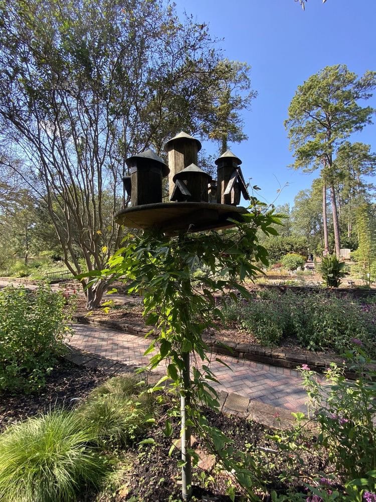 Birdhouses throughout the garden make it a paradise for birdwatchers. Credit: Rina I.