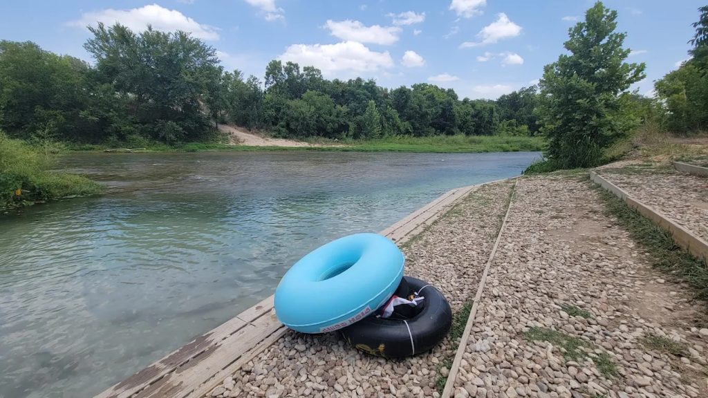 A scenic view of the San Marcos River from Don’s Fish Camp, where tube rentals make the adventure simple and fun. Credit: eddie gramma