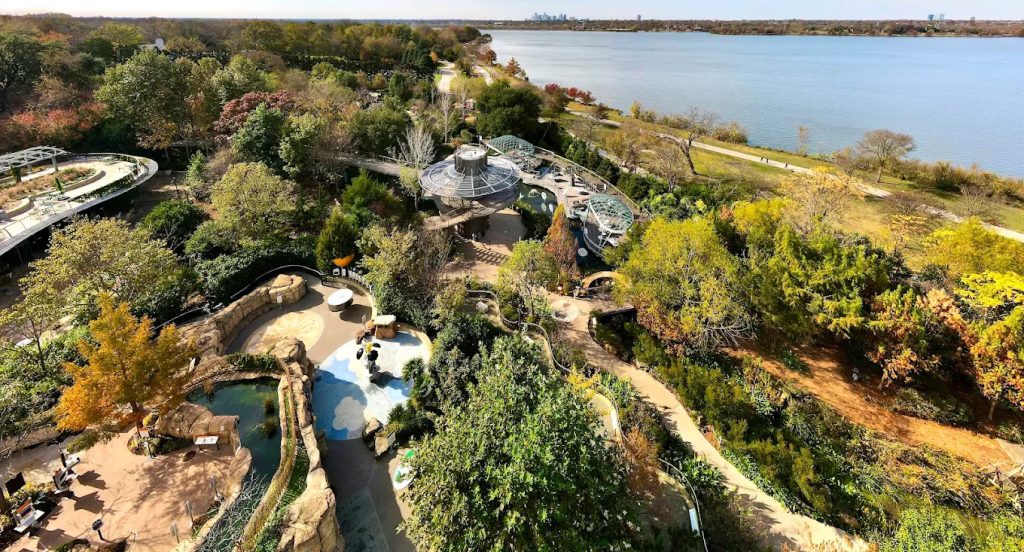 An aerial view of the Rory Meyers Children’s Adventure Garden reveals countless activities designed for kids to explore and learn. Credit: Mischa Baeza