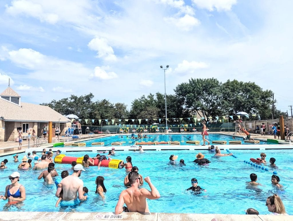 Families enjoy splashing and swimming together, making Micki Krebsbach a true community hub. Credit: Ciara Lindley