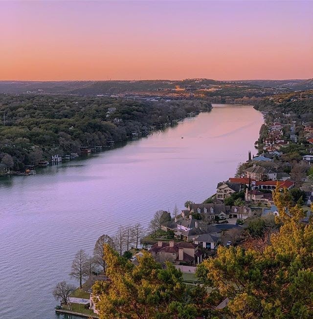 Overlook views of Austin and Lake Austin from Mount Bonnell—a short climb with a big payoff. Credit: @austintexasthings via Instagram