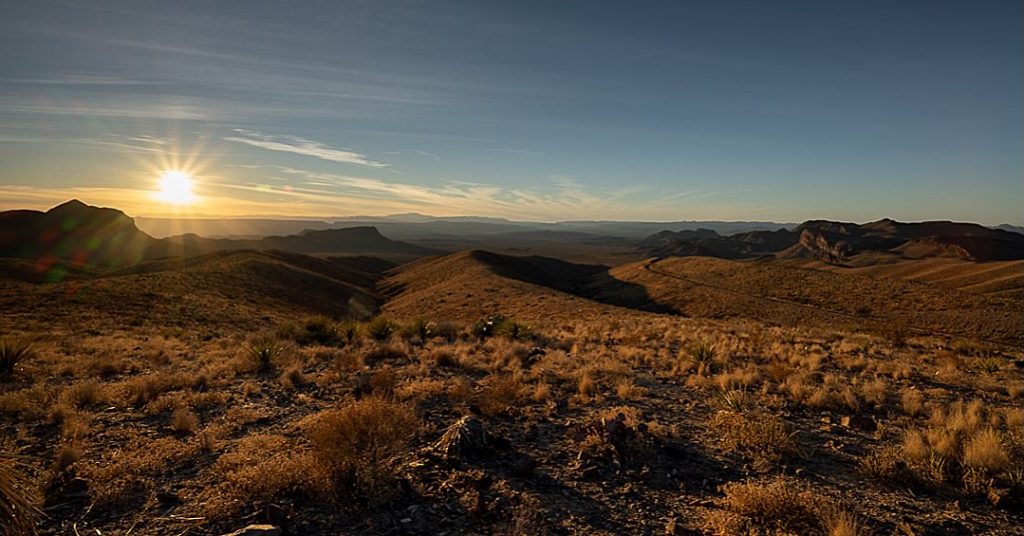 Sunset at Big Bend National Park’s Sotol Vista Overlook, where surreal colors wash over the desert as the day fades. Credit: @jlnetherland via Instagram