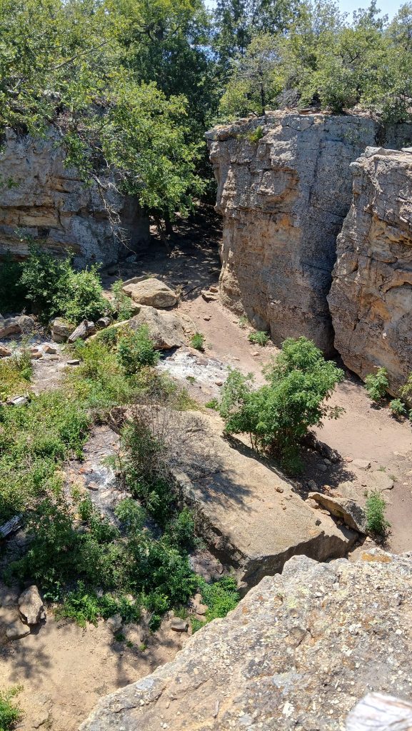 Massive rock formations at Penitentiary Hollow invite visitors to climb, explore, and embrace the adventure. Credit: Elizabeth Downing Frank via Facebook
