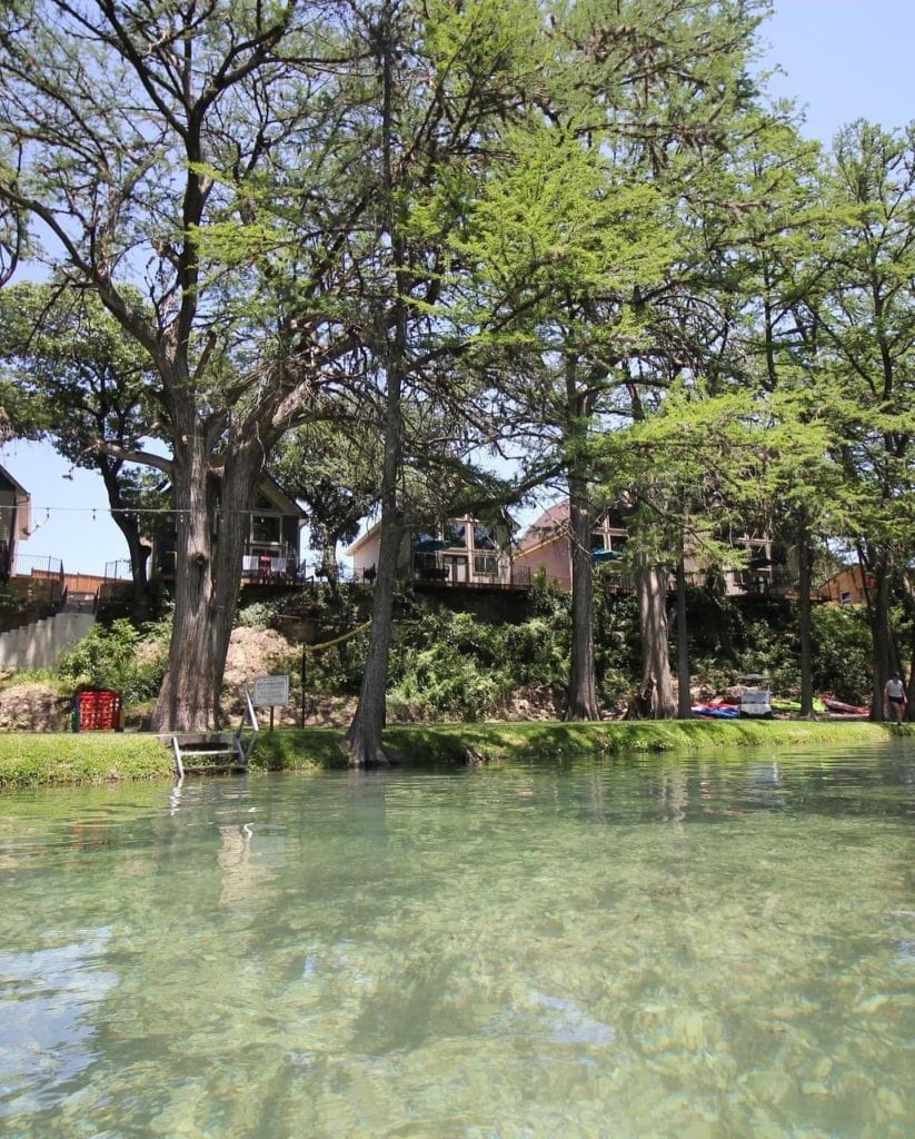 Cabins at Rio Bella Resort sit right along the Frio River, offering unbeatable riverfront views and instant access to the water. Credit: @riobellaresort via Instagram